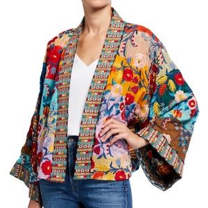 Johnny was embroidered kimono jacket reversible